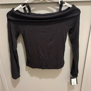 art class Black Off-Shoulder Long Sleeve Top